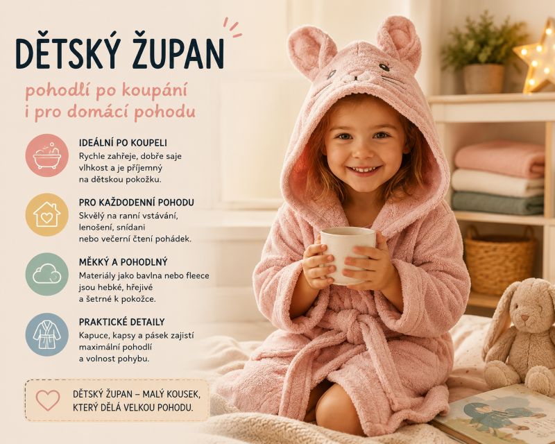 Dětský župan – pohodlný pomocník po koupání i pro domácí pohodu