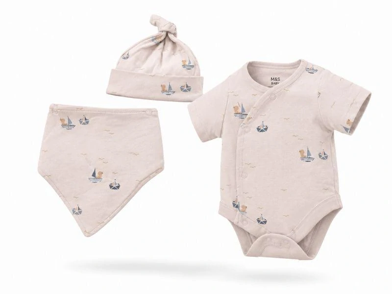 komplet 3ks - zavinovací body, čepice a nákrčník - M&S