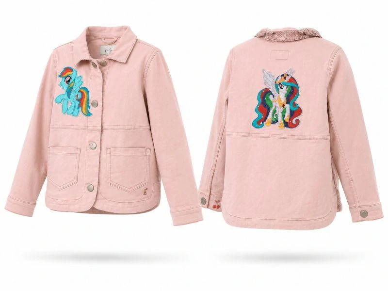Světle růžová džínová bunda s nášivkami My Little Pony, velikost 116 - Joules