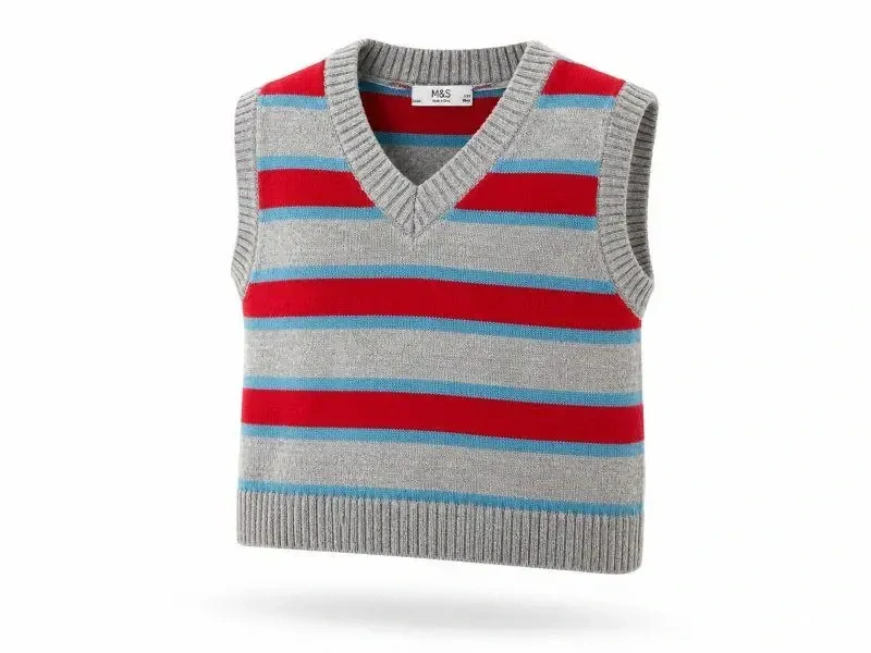Pletená vesta vel. 128, šedá - M&S