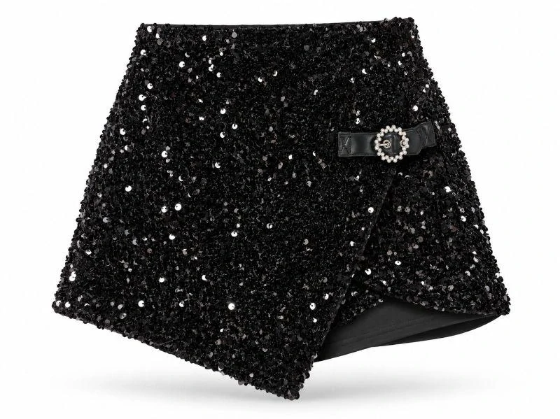 Dívčí černé flitrované kraťasy vel. 164 - River Island
