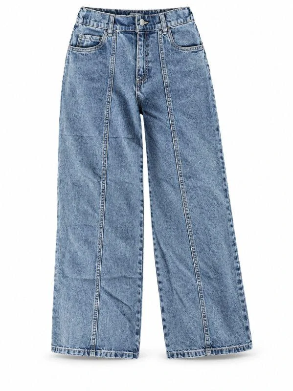 Široké modré džíny s plísňovým efektem, vel. 146 - F&F