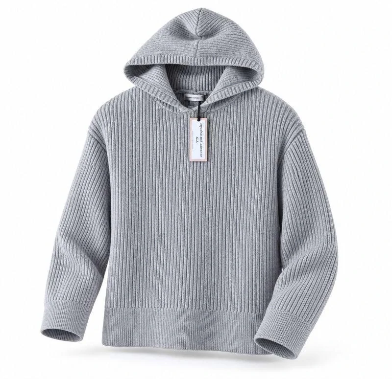 Světle šedý svetr s kapucí, vel. 164 - Cupcakes & Cashmere