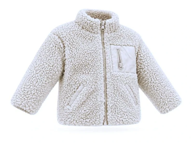 Chlapecká bouclé mikina M&S, 0–3 měsíce – béžová na zip