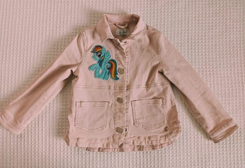 Světle růžová džínová bunda s nášivkami My Little Pony, velikost 116 - Joules