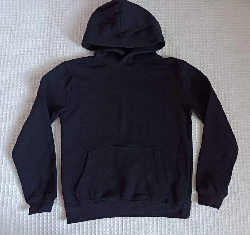 Černá tepláková mikina s kapucí, vel. 146/152 - H&M