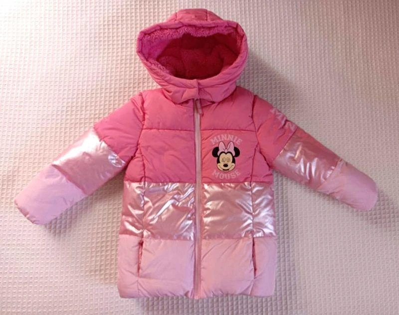 Zimní prošívaná bunda Minnie Mouse – růžová, vel. 122 - Disney