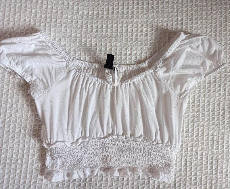 Dívčí cropp halenka – bílá, vel. 167 - New Look
