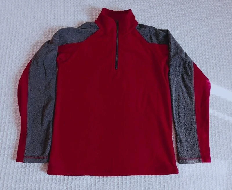 Chlapecká fleecová mikina – červená/šedá, vel. 9–10 let - Mountain Warehouse