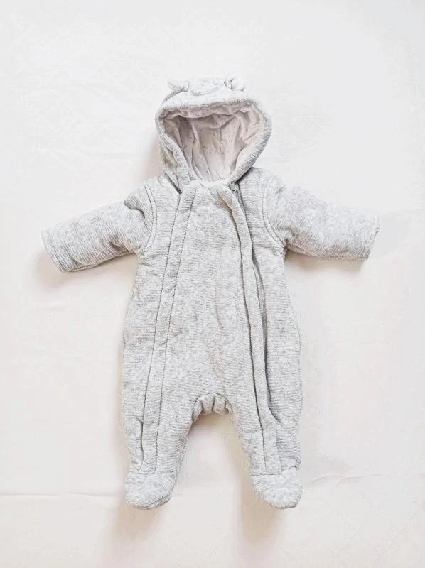 Kojenecká vyteplená kombinéza first size s oušky - George