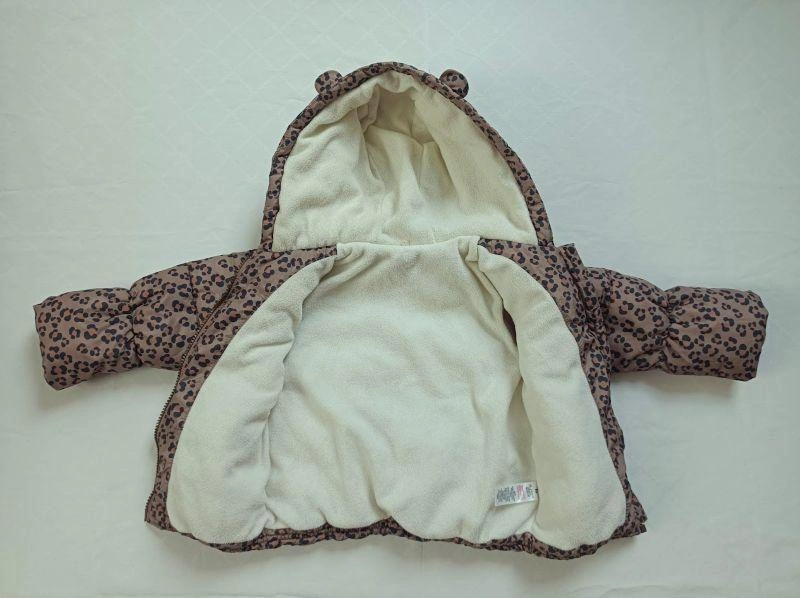 Dívčí tmavě béžová bunda s oušky, vel. 86–92 - TU