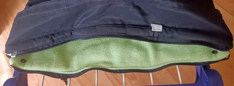 Fusak s fleecem do kočárku i autosedačky – černý se zeleným fleecem - Polar