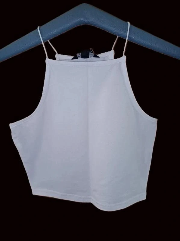 Cropp tílko na tenká ramínka – bílé, velikost 140/146 - New Look
