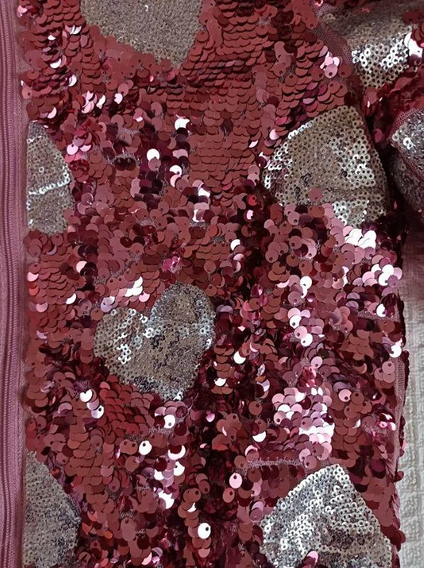 Bomber bunda vel. 134, růžová se stříbrnými flitrovanými srdíčky - H&M
