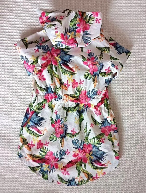 Dívčí větrovka parka 9–10 let – bílá s květy - Miss Evie