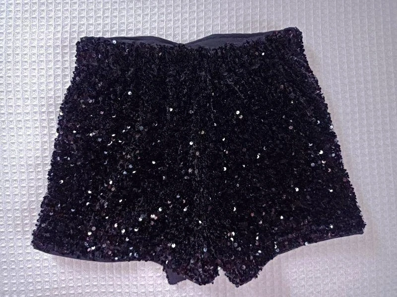 Dívčí černé flitrované kraťasy vel. 164 - River Island