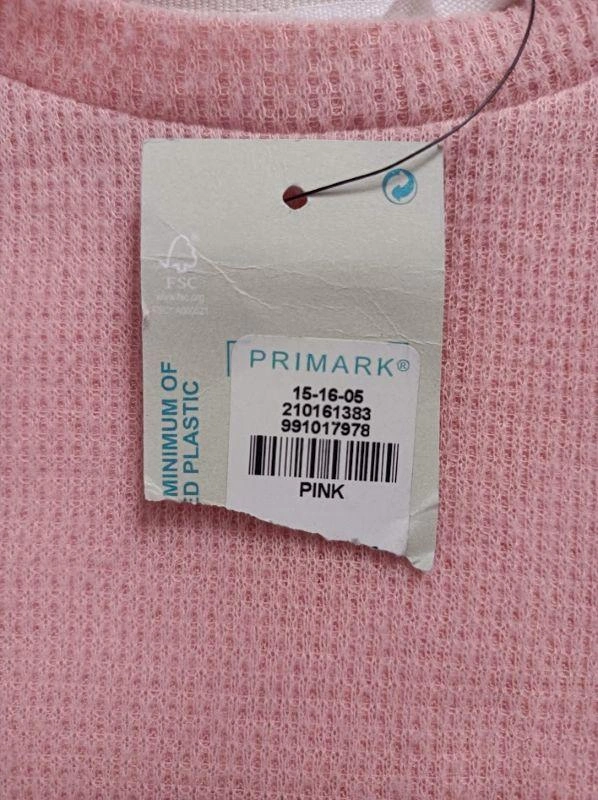 Dívčí teplý pyžamový vršek, růžový, vel. 122 - Primark