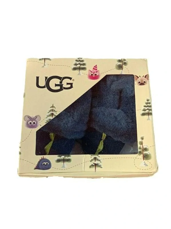 Dinosauří modré kožešinové boty / bačkory, 6–12 měsíců - UGG