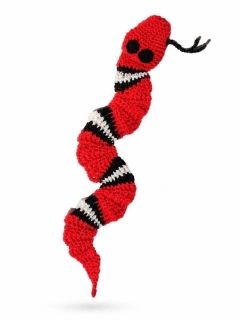 Ručně háčkovaná záložka do knihy – had korálovka, 37 cm