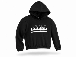 Dívčí zkrácená mikina s kapucí – černá, vel. 146–152 - H&M