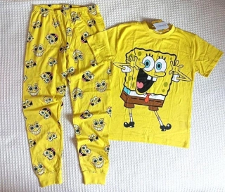 Dětské dvojdílné pyžamo SpongeBob, žluté, vel. 140