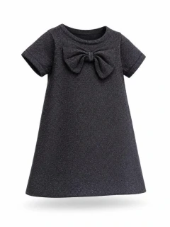 Dívčí černé úpletové šaty se stříbrnou nitkou – velikost 110–116 - H&M