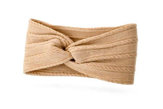 Novorozenecká elastická čelenka, tmavá béžová, šířka 8 cm