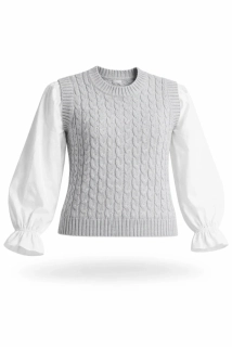pletená vesta s košilovými rukávy - Primark