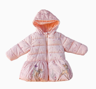 růžová zimní bunda s Bambim - Primark