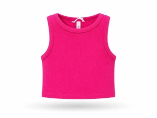žebrovaný cropp top malinový - H&M